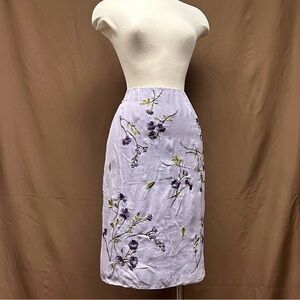 Floral embroidered slip skirt